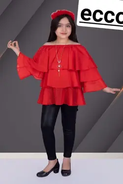 شومیز دخترانه لمه دار کلیشه پله ای - عمده فروشی لباس بچه‌گانه اکوبازار