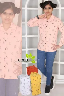 شومیز مودا کتان دخترانه - عمده فروشی لباس بچه‌گانه اکوبازار