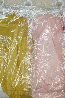 شومیز یقه کش پاپیونی پارچه خالدار - عمده فروشی لباس بچه‌گانه اکوبازار