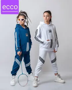 فروش عمده هودی شلوار لش بچه گانه اسپرت آدیداس فینگر دار