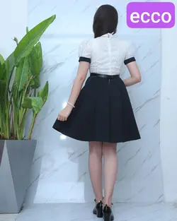 پخش عمده سارافون آستین پفی دخترانه با دامن شاین