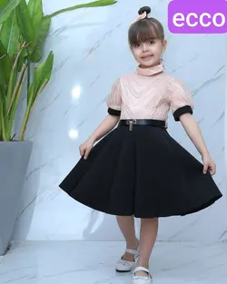 پخش عمده سارافون آستین پفی دخترانه با دامن شاین