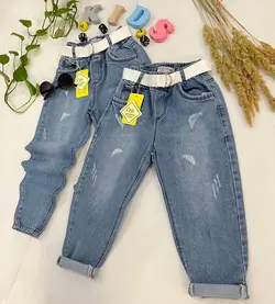 خرید عمده شلوار لی بچه گانه اسپرت مدل دور کش با پارچه بدون کش بهار