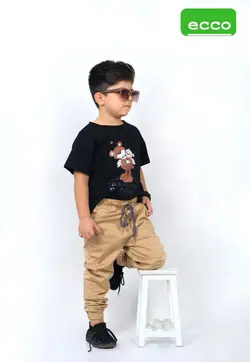 خرید عمده شلوار کتان اسپرت بچه گانه مدل کمر کش دمپا کش