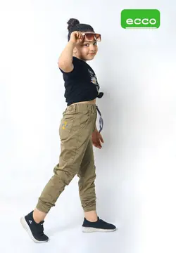 خرید عمده شلوار کتان اسپرت بچه گانه مدل کمر کش دمپا کش