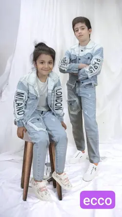 خرید عمده کت شلوار جین اسپرت بچه گانه مدل LONDON MILANO