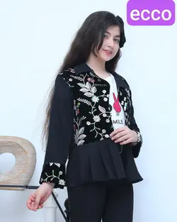 پخش عمده کت و شلوار سنتی دخترانه با شلوار پارچه مازراتی