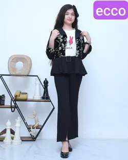 پخش عمده کت و شلوار سنتی دخترانه با شلوار پارچه مازراتی