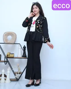 پخش عمده کت و شلوار سنتی دخترانه با شلوار پارچه مازراتی