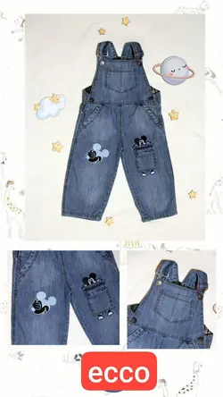 فروش عمده شلوار پیش بندی اسپرت بچه گانه مدل چاپ میکی موس