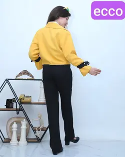 فروش عمده کت و شلوار دخترانه آستین مچ دار با پارچه سوپر مازراتی