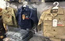 خرید عمده کت شلوار کتان پسرانه مدل یقه بلند