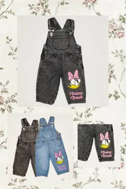 پخش عمده شلوار پیشبندی بچه گانه چاپ میکی موس در دو رنگ