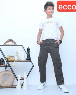 خرید عمده شلوار کتان بچه گانه اسپرت مدل کارگو