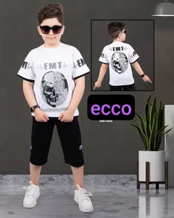 خرید عمده تیشرت شلوارک کتان پسرانه مدل EMT