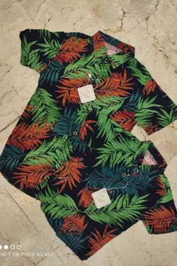 پیراهن هاوایی اسپرت مدل برگ - عمده فروشی لباس بچه‌گانه اکوبازار