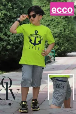 تیشرت شلوارک پسرانه مدل crew - عمده فروشی لباس بچه‌گانه اکوبازار