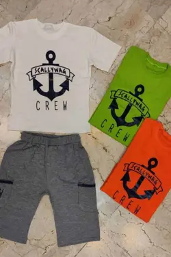 تیشرت شلوارک پسرانه مدل crew - عمده فروشی لباس بچه‌گانه اکوبازار