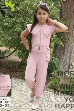 رامپر سرهمی دخترانه - عمده فروشی لباس بچه‌گانه اکوبازار