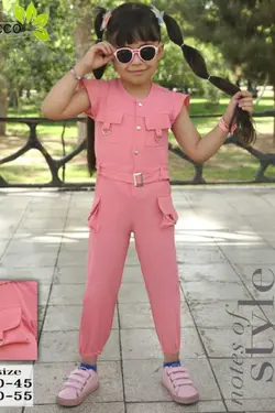 رامپر سرهمی دخترانه - عمده فروشی لباس بچه‌گانه اکوبازار