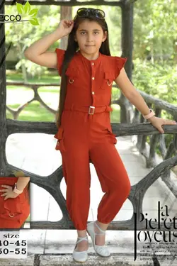 رامپر سرهمی دخترانه - عمده فروشی لباس بچه‌گانه اکوبازار