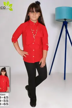 شومیز مجلسی دخترانه یقه حلزونی - عمده فروشی لباس بچه‌گانه اکوبازار