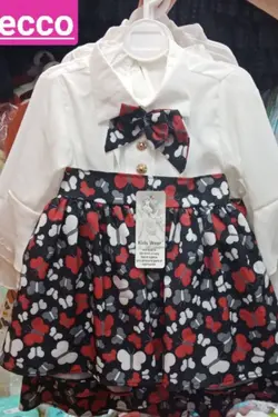 شومیز حریر دامن بوگاتی دخترانه - عمده فروشی لباس بچه‌گانه اکوبازار