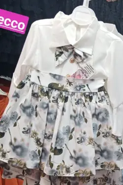 شومیز حریر دامن بوگاتی دخترانه - عمده فروشی لباس بچه‌گانه اکوبازار