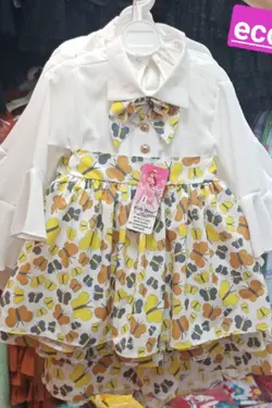 شومیز حریر دامن بوگاتی دخترانه - عمده فروشی لباس بچه‌گانه اکوبازار