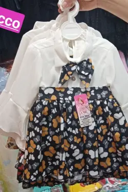 شومیز حریر دامن بوگاتی دخترانه - عمده فروشی لباس بچه‌گانه اکوبازار