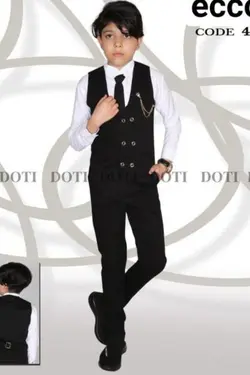 جلیقه شلوار سایز بزرگ فاستونی مشکی - عمده فروشی لباس بچه‌گانه اکوبازار