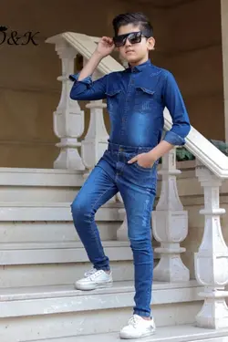 شلوار لی اسپرت کمر دکمه قواره مام - عمده فروشی لباس بچه‌گانه اکوبازار