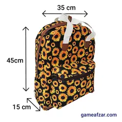 کوله پشتی آفتابگردان مخمل طرح 7