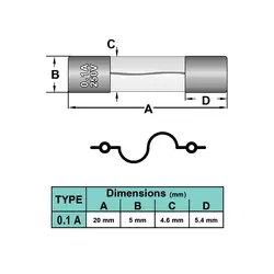 فیوز شیشه ای کوچک 20 آمپر