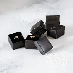 جعبه جواهرات 24 عددی بسته بندی مدل انگشتری سنگی مشکی