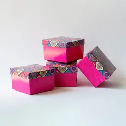 جعبه جواهرات 6 عددی بسته بندی شده مدل پایه بلند کاشی