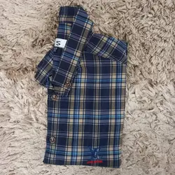 پیراهن چهارخانه سایز بزرگ آستین کوتاه