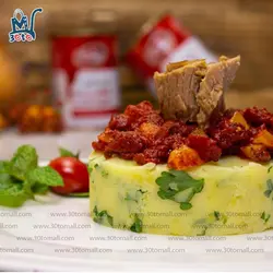کنسرو گوجه فرنگی قطعه قطعه شده روژین 380 گرم