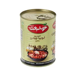 کنسرو لوبیا چیتی با قارچ خوشبخت 380 گرم