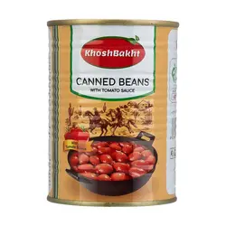 کنسرو لوبیا چیتی با سس گوجه فرنگی خوشبخت 380 گرم