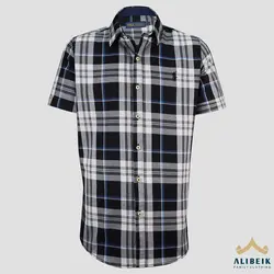 پیراهن مردانه چهارخانه پنبه آستین کوتاه کد 10031