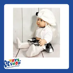 عروسک موزیکال لباس چهار خونه - فروشگاه آنلاین اسباب بازی