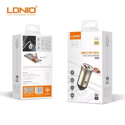 شارژر فندکی فست شارژ Ldnio C509Q 5A QC4+ PD3.0 30W + کابل تایپ سی