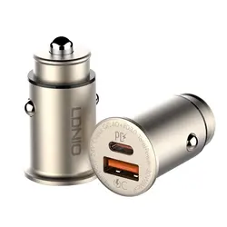 شارژر فندکی فست شارژ 2 پورت الدینیو  LDNIO C506Q QC4 PD3 30W