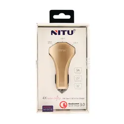 شارژر فندکی 3 پورت فست شارژ QC3.0 نیتو NITU NT-CC15