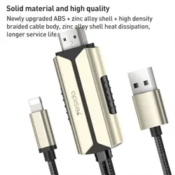 کابل لایتنینگ به HDMI یسیدو 4k YESIDO HM12 طول 2 متر