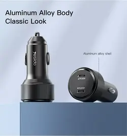 شارژر فندکی فست شارژ 2 پورت یسیدو YESIDO Y48 QC3 PD3 60W