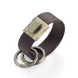 جاکلیدی چرمی ترویکا مدل  چرخشی