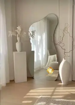 آینه قدی مدل دفرمه زی زی گولو | ابعاد ۱۸۰*۸۰ | زیر کار ام دی اف  |‌ آینه کریستال