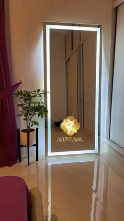 آينه قدي مدل سالوا مستطيل قاب دار٣سانتي ١٨٠*٨٠ سانتیمتر ریموت دار